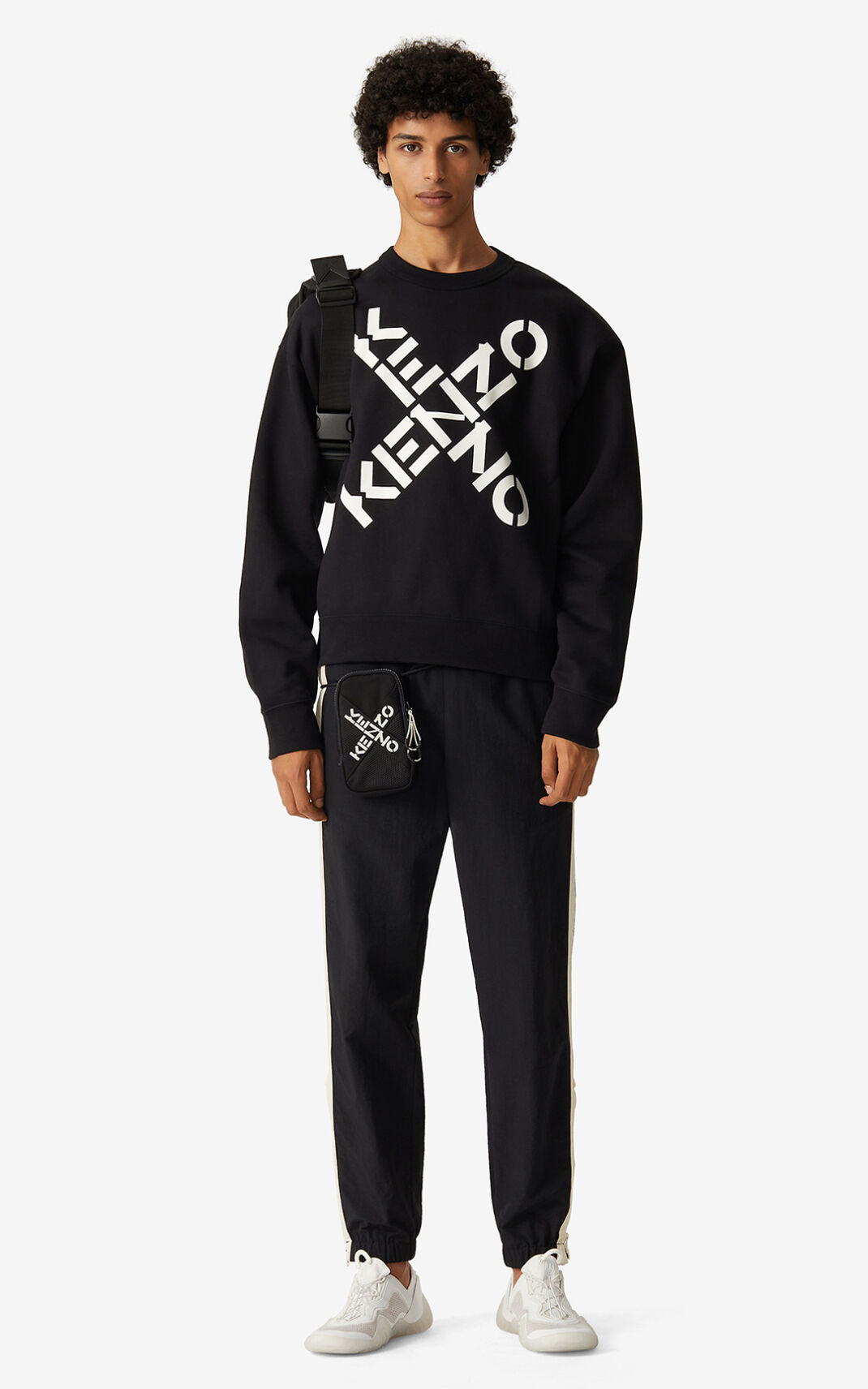 Kenzo Sport Big X Sweatshirt Black For Mens 5108JBIME
